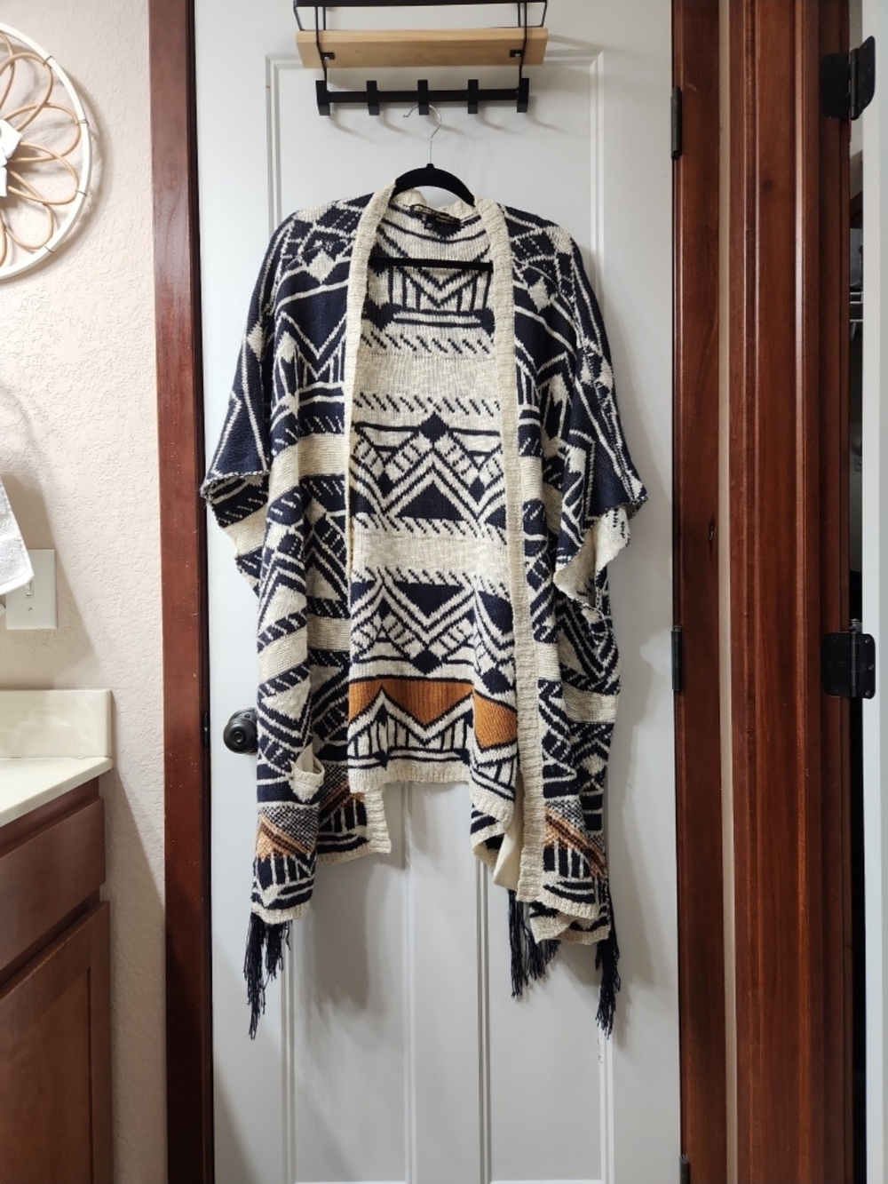Gypsies & Moondust Aztec Knit Fringe Cardigan